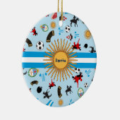 それを渡る旗が付いているアルゼンチンの項目 セラミックオーナメント (右)