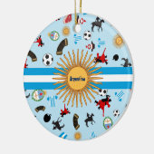 それを渡る旗が付いているアルゼンチンの項目 セラミックオーナメント (左)