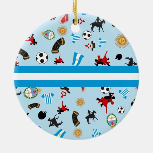 それを渡る旗が付いているアルゼンチンの項目 セラミックオーナメント (裏面)