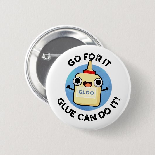 それを行く接着剤はそれを行うおもしろいことができる接着パン 缶バッジ (正面&裏面)