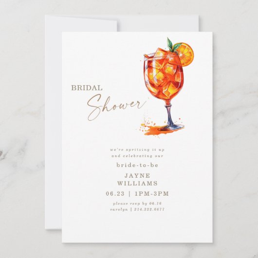 それを起動アペロールブライダルシャワー 招待状 (正面)