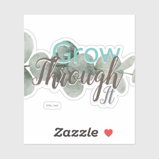 それを通して成長する |文字やる気を起こさせる引用文 シール (シート)