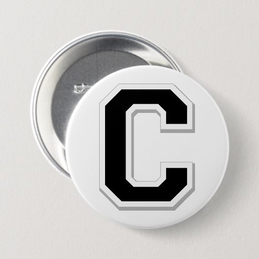 それを黒いボタンの大文字C綴って下さい 缶バッジ (正面&裏面)