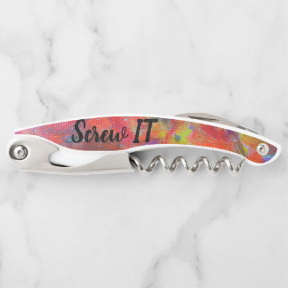 "それを"コルクせん抜きねじで締めて下さい ソムリエナイフ