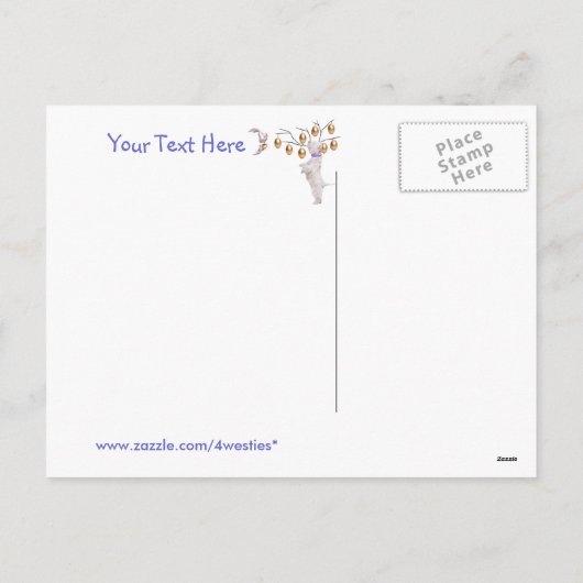 それをWestieの子犬のイースター郵便はがきカスタマイズ シーズンポストカード (裏面)