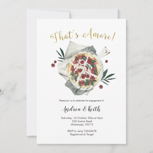 それイタリアンがアモア婚約招待状 招待状 (正面)