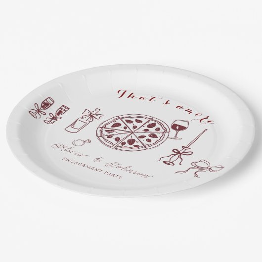 それエレガントはアモーレ婚約パーティ ペーパープレート (アングル)