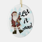それオーナメント割り当てられるサンタの記念品の雪が降るため セラミックオーナメント (右)