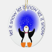 それオーナメント割り当てられるペンギンの雪が降るため セラミックオーナメント (左)