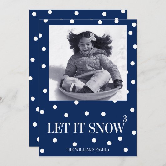 それカード割り当てられるクリスマスの休日の写真雪が降るため シーズンカード (正面/裏面)