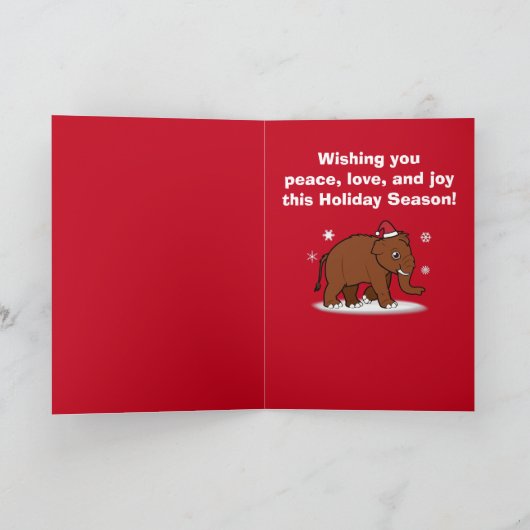 それクリスマス割り当てられるマンモスとの雪が降るため シーズンカード (内部)