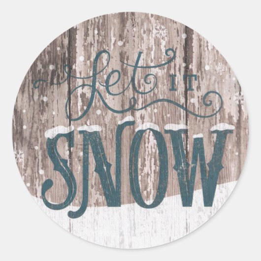 それステッカー割り当てられるクリスマスの休日の冬の雪が降るため ラウンドシール (正面)