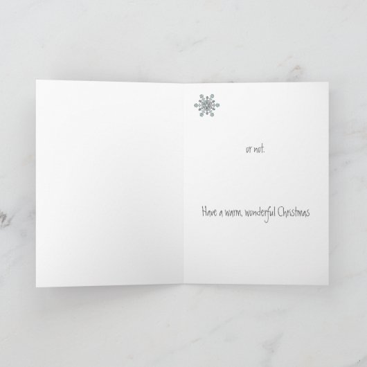 それフクロウ割り当てられる冬の雪片のおもしろいのクリスマスの雪が降るため シーズンカード (内部)