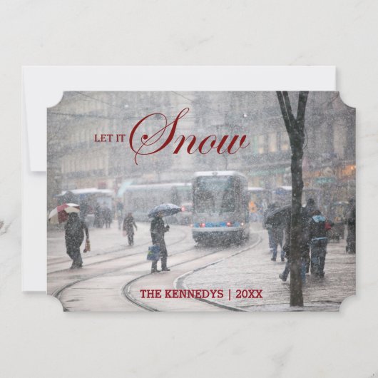 それフランスのなアルプスの通りの冬の吹雪割り当てられる-雪が降るため シーズンカード (正面)