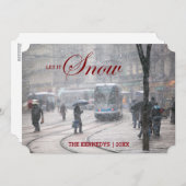それフランスのなアルプスの通りの冬の吹雪割り当てられる-雪が降るため シーズンカード (正面/裏面)