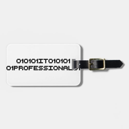 それプロフェッショナルの2進符号の計算機言語 ラゲッジタグ (正面横)