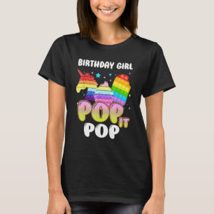 それポップ・アートのはポップ・アートの誕生日女の子ユニコーンアイスクリーム Tシャツ