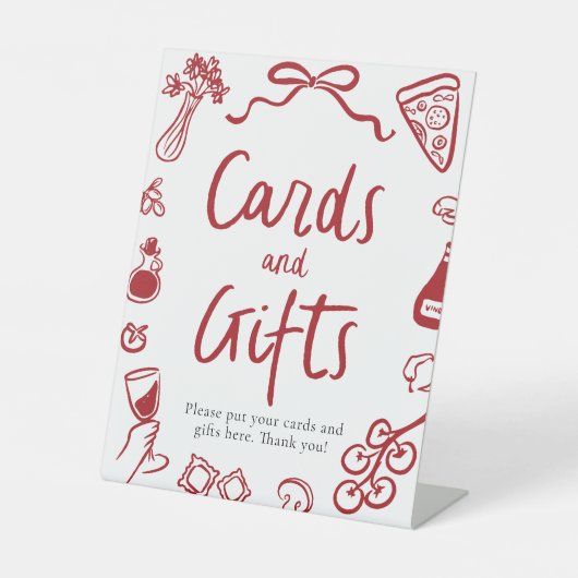 それモダンがアモーレイタリアンピザカードとギフト 台座サイン (正面)