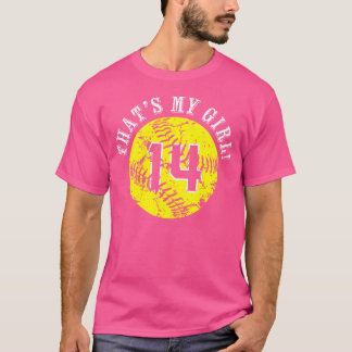 それユニークは私の女の子14ソフトボール選手のママまたはダ Tシャツ