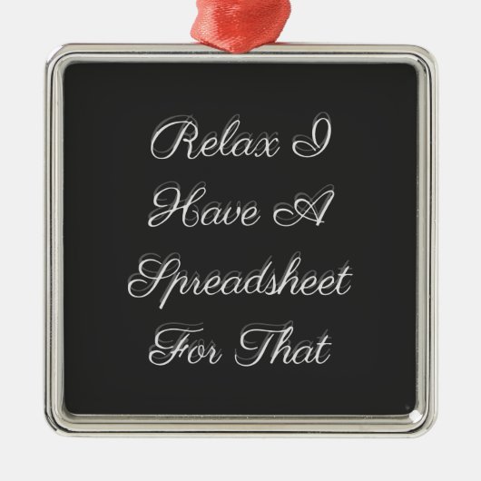 それリラックスの表計算ソフトがある メタルオーナメント (正面)