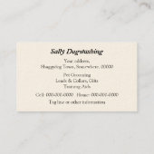 それ上の毛を搭載する犬は目です 名刺 (裏面)