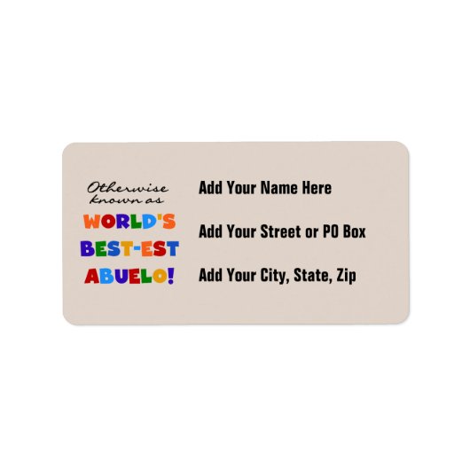 それ以外の場合は最も最高の高いアブエロとして知られる ラベル (正面)