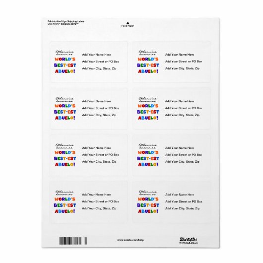 それ以外の場合は最最高のも高いアブエロの贈り物として知られる ラベル (フルシート)