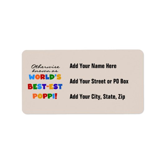 それ以外の最高の場合は最も知られているPoppi Tシャツとギフト ラベル (正面)