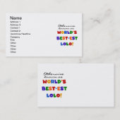 それ以外最高のの最も有名なLolo Tシャツとギフト 名刺 (正面/裏面)