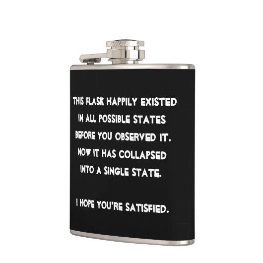 それ倒れました! 量子物理学のユーモア フラスク (左)