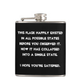 それ倒れました! 量子物理学のユーモア フラスク (正面)