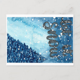 それ元の水彩画の絵画割り当てられる雪が降るため シーズンポストカード