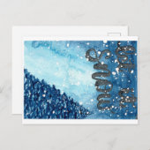 それ元の水彩画の絵画割り当てられる雪が降るため シーズンポストカード (正面/裏面)