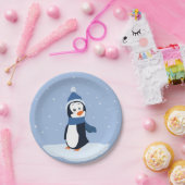 それ割り当てられる雪が降るため! (ペンギン) ペーパープレート (パーティー)