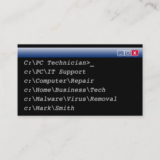 それ名刺パーソナライズなコンピュータ技術者 名刺 (正面)