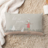 それ女の子およびバニー割り当てられる雪が降るため ランバークッション (ブランケット)