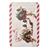 それ家族割り当てられる休日のジンジャーブレッド雪が降るため バスマット (正面縦)