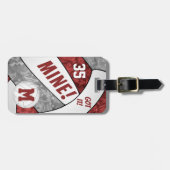 それ得！ガールズマルーングレーバレーボールチームカラー ラゲッジタグ (正面横)