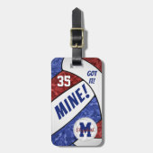 それ得！ガールズマルーンブルーバレーボールチームカラー ラゲッジタグ (正面縦)