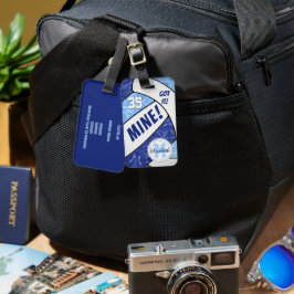 それ得！女子の青い白いバレーボールのチームカラー ラゲッジタグ