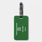 それ得!女子の青い緑のバレーボールのチームカラー ラゲッジタグ (裏面縦)