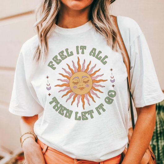 それ感じは、すべてのレトロBoho Sun行かせなさい トライブレンドＴシャツ