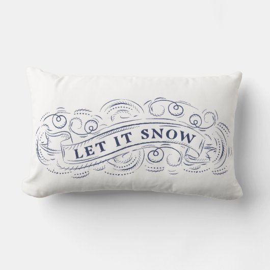それ枕割り当てられる海軍の冬休みのアクセントの雪が降るため ランバークッション (正面)