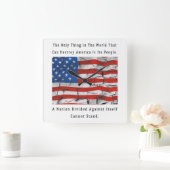 それ自身に対して分けられる国家は立つことができません スクエア壁時計 (ホーム)