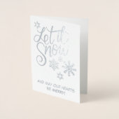 それ銀製の雪片のクリスマス割り当てられる雪が降るため 箔カード (正面)