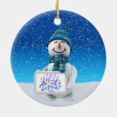 それ陶磁器のオーナメント割り当てられるクリスマスの雪が降るため セラミックオーナメント (裏面)