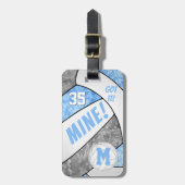 それ！女得子ブルーグレーバレーボールチームカラー ラゲッジタグ (正面縦)