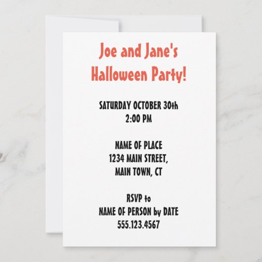 そろそろシーツが大人のハロウィーンに向かうこおもしろいとになる 招待状 (裏面)