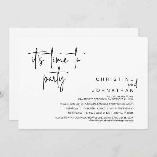 そろそろパーティーの駆け結婚落ちディナー 招待状 (正面/裏面)