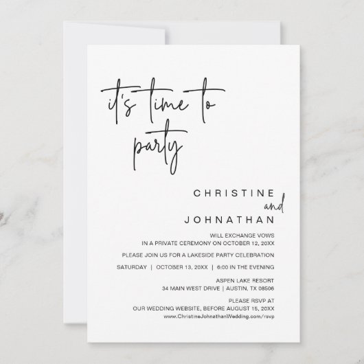 そろそろパーティーの駆け結婚落ちディナー 招待状 (正面)